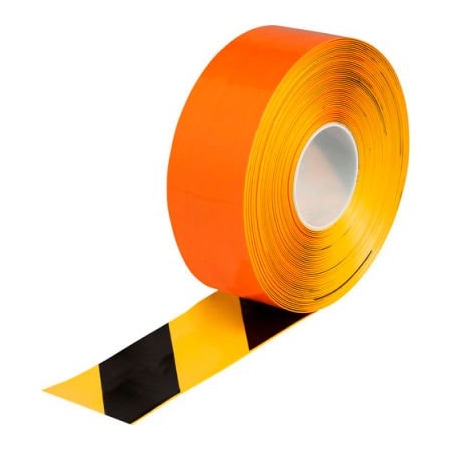 Brady Brady ToughStripe Max Floor Marking Tape, Vinyl, 3W x 100'L, Blk/Yellow Stripe 149637